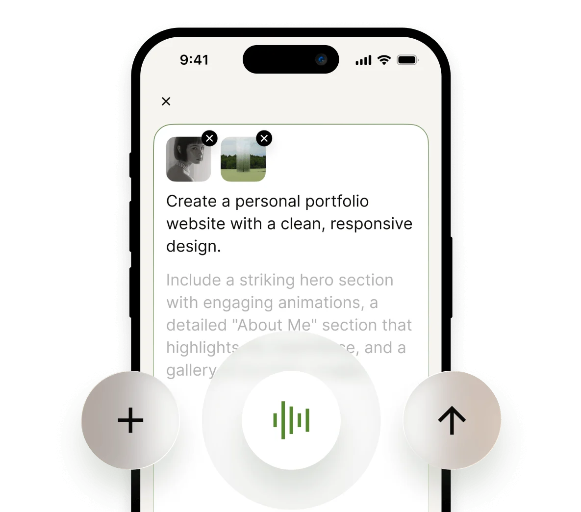 Build smarter with voice. Use YouWare's mobile app to describe your ideas out loudâ€”the Agent instantly turns your voice commands into a live, editable project, ready to publish.